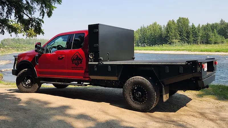 OEV Hudson Bay 8’ truck camper on Aluma Tray