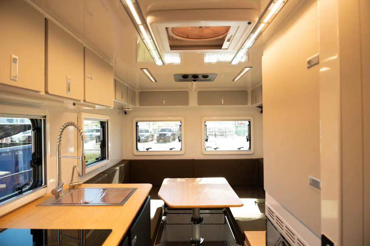 OEV Summit expedition camper rear with integrated hydraulic tire carrier