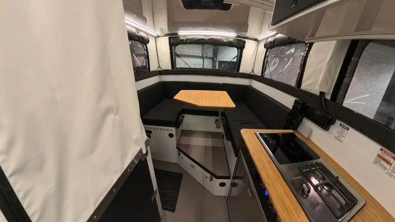 High Country flatbed pop-up interior dinette